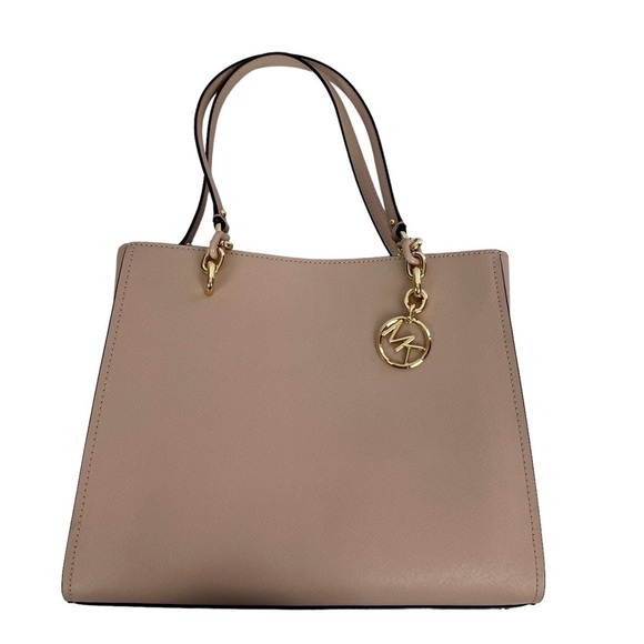 NWT MICHAEL Michael KORS Women’s Leather Tote Purse/Handbag Soft Pink Gold - Picture 1 of 16